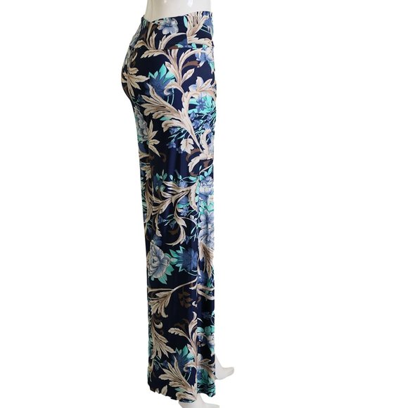 Fold Over Waist Wide Leg Bohemian Palazzo Pants - Picture 2 of 4